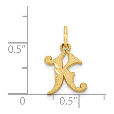 14K Yellow Gold Letter K Charm – view 5
