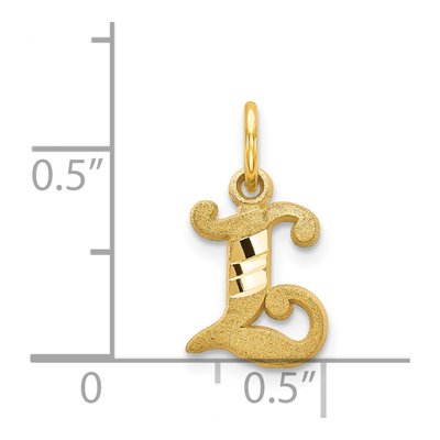 14K Yellow Gold Letter L Charm – view 5