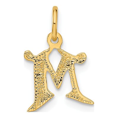 14K Yellow Gold Letter M Pendant – view 4
