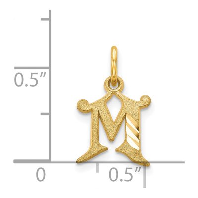 14K Yellow Gold Letter M Pendant – view 5