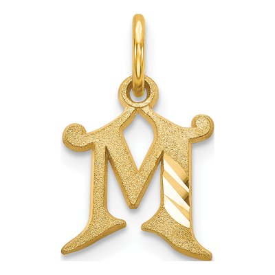 14K Yellow Gold Letter M Pendant