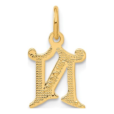 14K Yellow Gold Letter N Charm – view 4