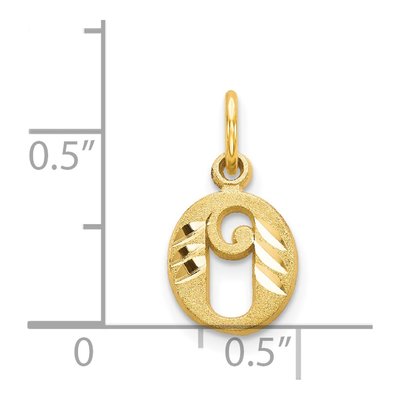 14K Yellow Gold Letter O Charm – view 5