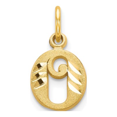 14K Yellow Gold Letter O Charm