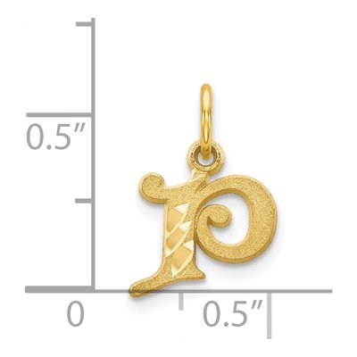 14K Yellow Gold Letter P Pendant – view 5