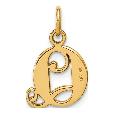 14K Yellow Gold Letter Q Pendant – view 4
