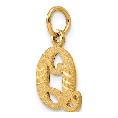 14K Yellow Gold Letter Q Pendant – view 5