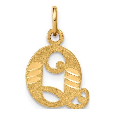 14K Yellow Gold Letter Q Pendant