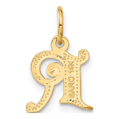 14K Yellow Gold Letter R Charm – view 4