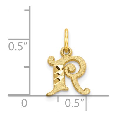 14K Yellow Gold Letter R Charm – view 5