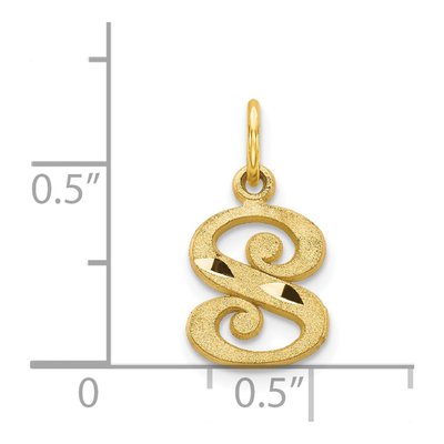 14K Yellow Gold Letter S Charm – view 5
