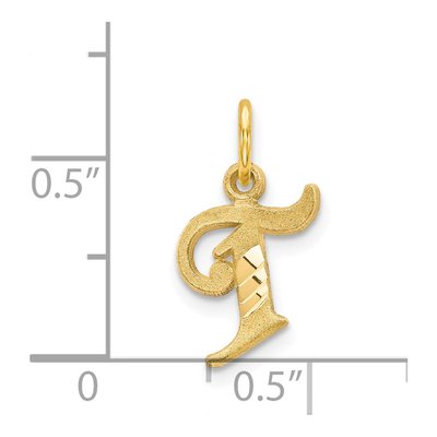 14K Yellow Gold Letter T Charm – view 5
