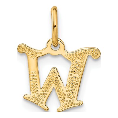 14K Yellow Gold Letter W Charm – view 4