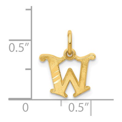14K Yellow Gold Letter W Charm – view 5