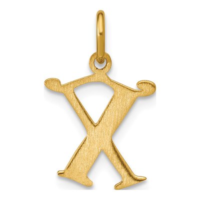 14K Yellow Gold Letter X Pendant – view 4