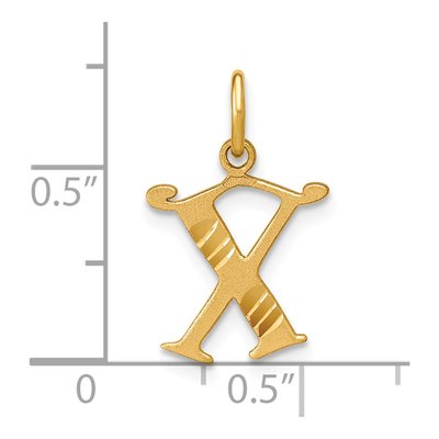 14K Yellow Gold Letter X Pendant – view 5