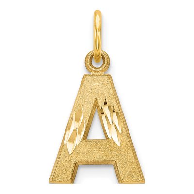 14K Yellow Gold Letter A Pendant