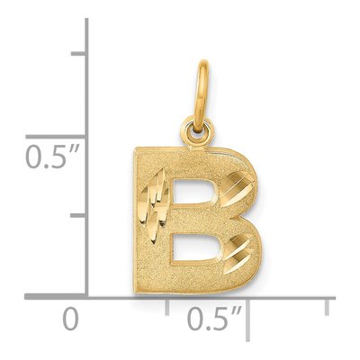 14K Yellow Gold Letter B Pendant – view 5