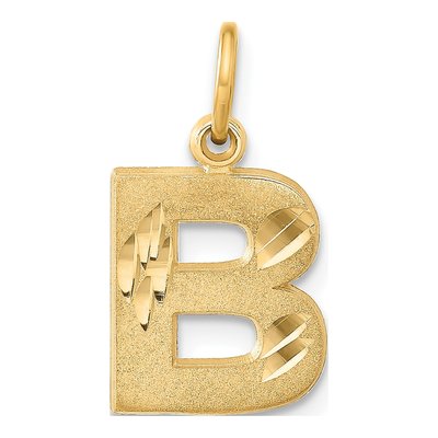 14K Yellow Gold Letter B Pendant