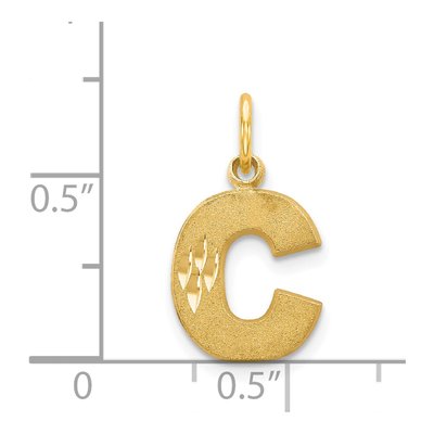 14K Yellow Gold Letter C Charm – view 5