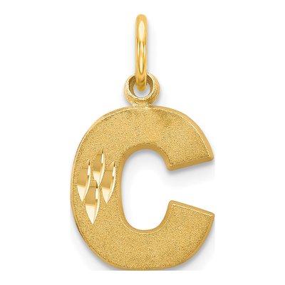 14K Yellow Gold Letter C Charm