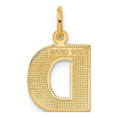 14K Yellow Gold Letter D Charm – view 4