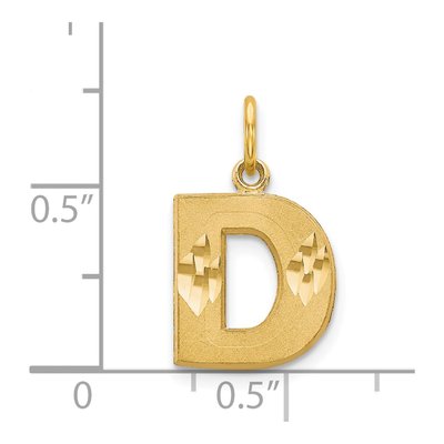 14K Yellow Gold Letter D Charm – view 5