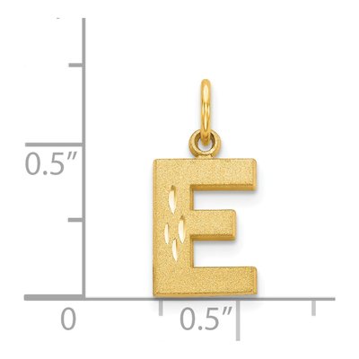 14K Yellow Gold Letter E Charm – view 5