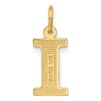 14K Yellow Gold Letter I Initial Pendant – view 4