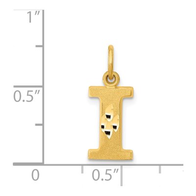 14K Yellow Gold Letter I Initial Pendant – view 5