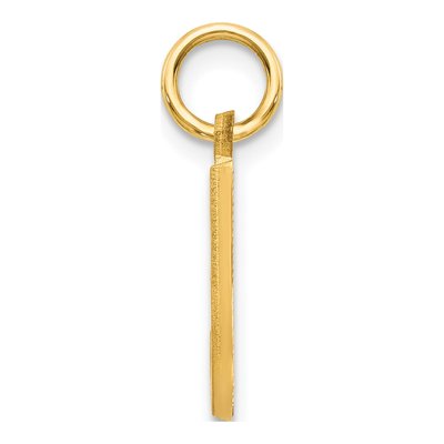 14K Yellow Gold Diamond-Cut Letter J Charm – view 3
