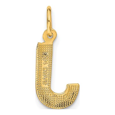 14K Yellow Gold Diamond-Cut Letter J Charm – view 4