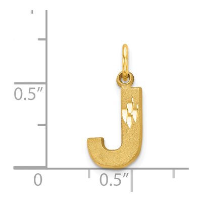 14K Yellow Gold Diamond-Cut Letter J Charm – view 5