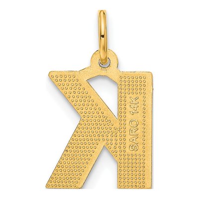 14K Yellow Gold Diamond-Cut Letter K Charm – view 4