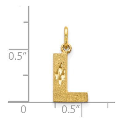14K Yellow Gold Letter L Pendant – view 5