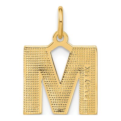 14K Yellow Gold Letter M Pendant – view 4