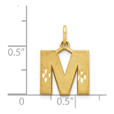 14K Yellow Gold Letter M Pendant – view 5
