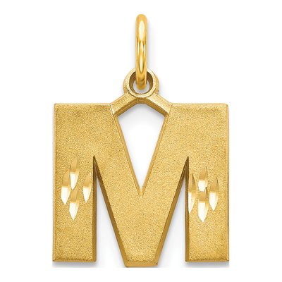 14K Yellow Gold Letter M Pendant