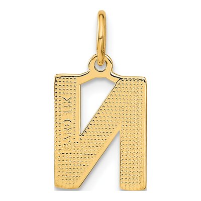 14K Yellow Gold Letter N Charm – view 4