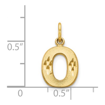 14K Yellow Gold Letter O Charm – view 5