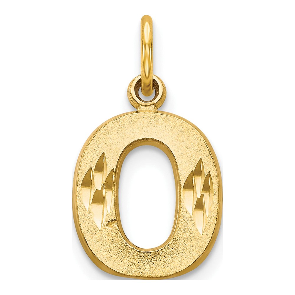 14K Yellow Gold Letter O Charm
