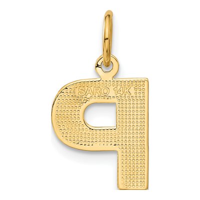 14K Yellow Gold Letter P Charm – view 4