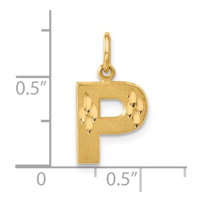 14K Yellow Gold Letter P Charm – view 5