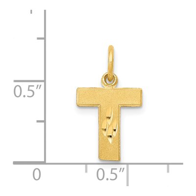 14K Yellow Gold Letter T Charm – view 4