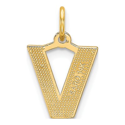 14K Yellow Gold Letter V Pendant – view 4