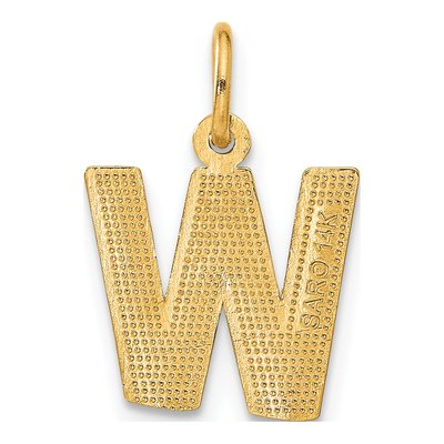 14K Yellow Gold Letter W Charm – view 4