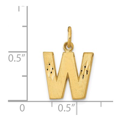 14K Yellow Gold Letter W Charm – view 5
