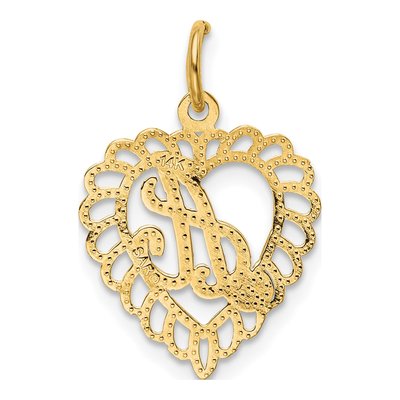 14K Yellow Gold Heart Letter A Pendant – view 5
