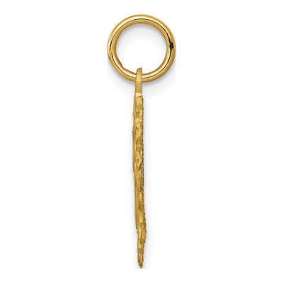 14K Yellow Gold Heart Letter F Charm – view 3