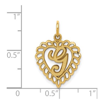 14K Yellow Gold Heart Letter G Pendant – view 4